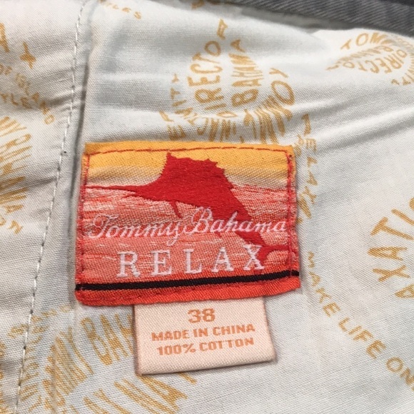 Tommy Bahama Gray Relaxed Fit Flat Front 100% Cotton Shorts size 38 - Picture 7 of 7